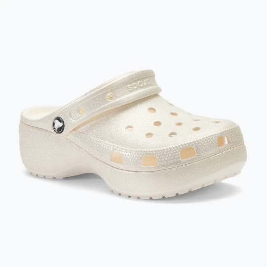 Zdjęcie produktu Klapki damskie Crocs Classic Platform Glitter chalk Beżowy