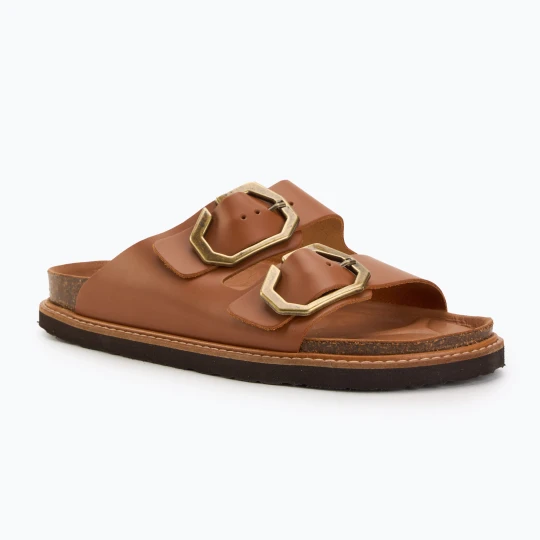 Zdjęcie produktu Klapki damskie Genuins Galia Leather Dress camel Brązowy
