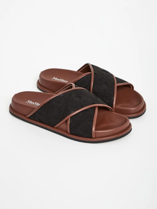 Zdjęcie produktu Klapki damskie skórzane Peonie MAX MARA BEACHWEAR