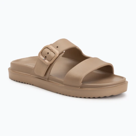 Zdjęcie produktu Klapki damskie Tommy Hilfiger Double Strap Sandal Pearl safari canvas pearlized Różowy