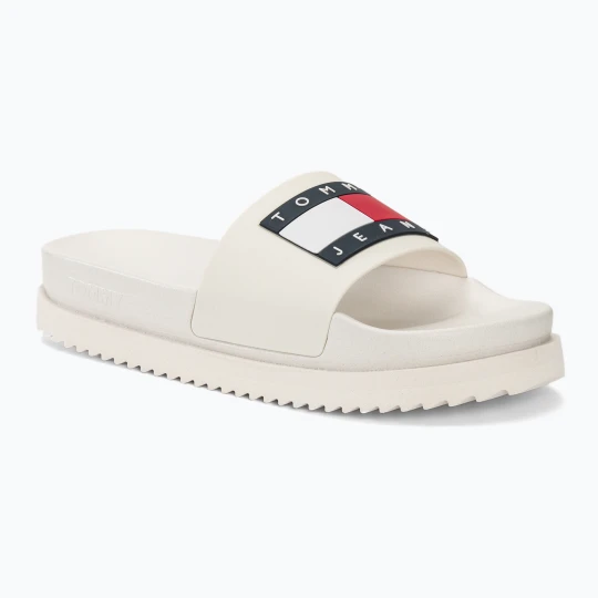Zdjęcie produktu Klapki damskie Tommy Jeans Elevated Flatform Slide ecru Beżowy