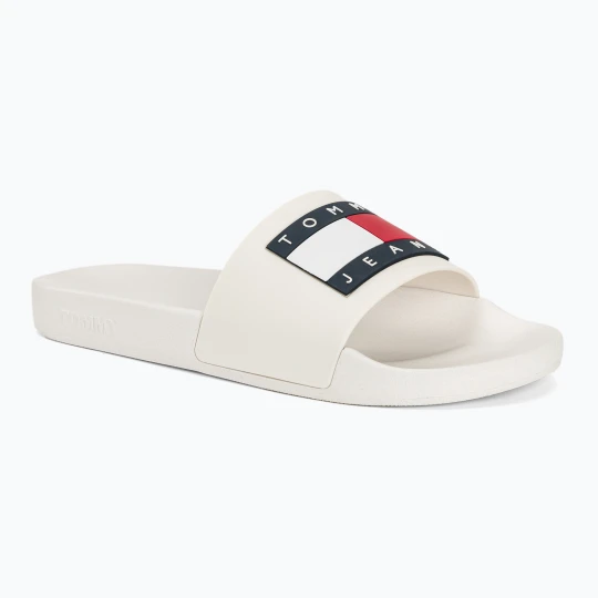Zdjęcie produktu Klapki damskie Tommy Jeans Flag Pool Slide Ess ecru Beżowy