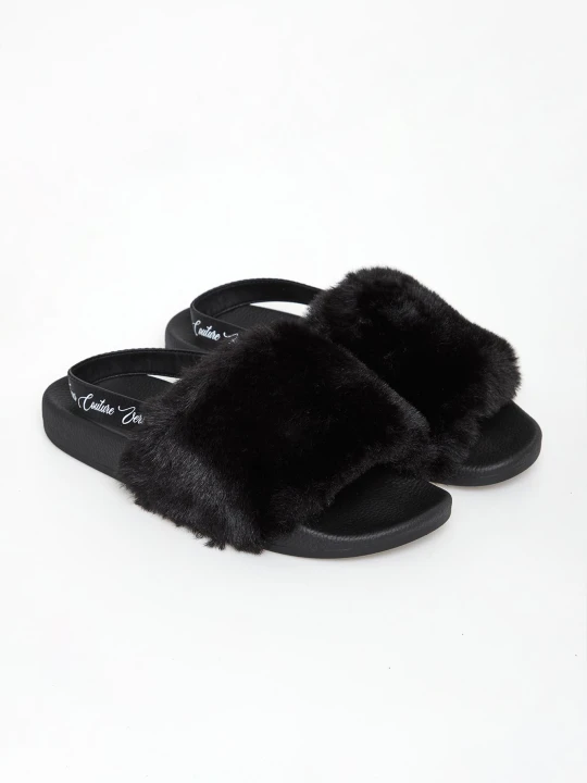 Zdjęcie produktu Klapki damskie z futerkiem VERSACE JEANS COUTURE