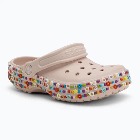 Zdjęcie produktu Klapki dziecięce Crocs Classic Beaded Band Clog Kids quartz Beżowy