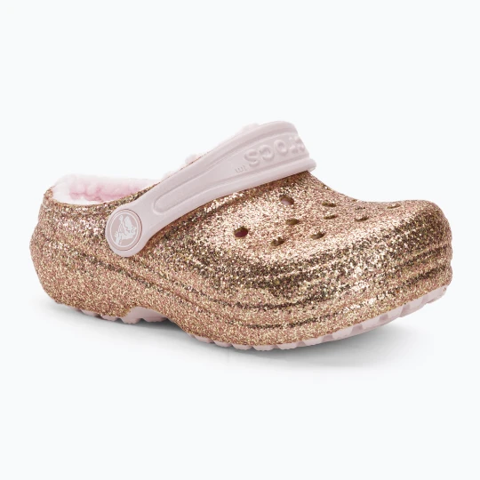 Zdjęcie produktu Klapki dziecięce Crocs Classic Lined Glitter Clog gold / barely pink