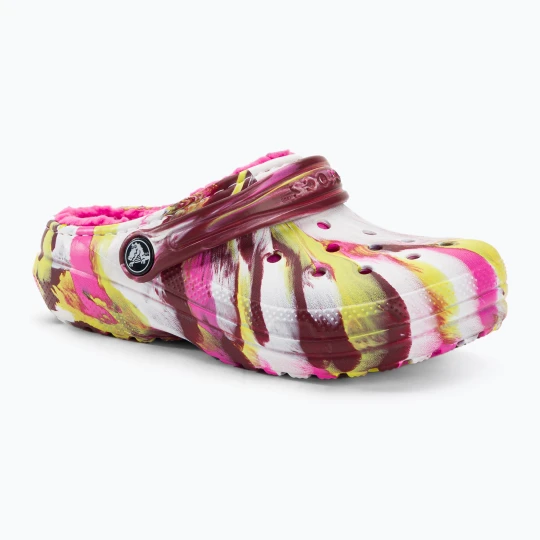 Zdjęcie produktu Klapki dziecięce Crocs Classic Lined Marbled Clog electric pink / multi 207773
