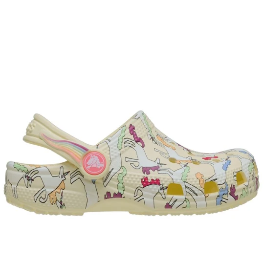 Zdjęcie produktu Klapki dziecięce Crocs Classic Unicorn Graphic Clog 212515-7CJ - beżowe