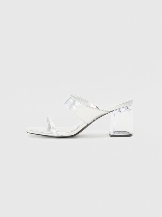 Zdjęcie produktu Klapki na obcasie Even&Odd By Zalando srebrny