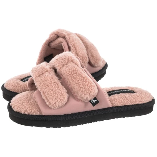 Zdjęcie produktu Klapki Home Slide Velcro Shearling YW0YW00861 0J0 Adobe Rose (CK217-a) Calvin Klein