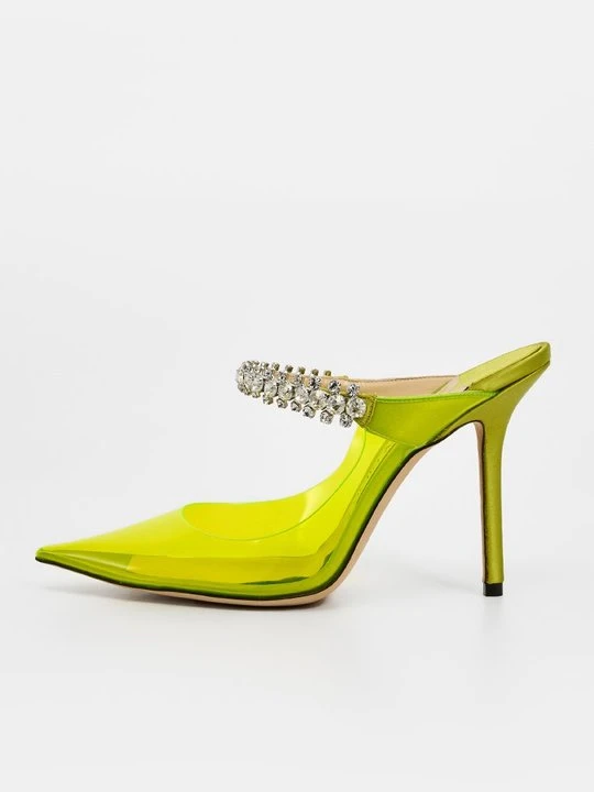 Zdjęcie produktu Klapki na obcasie Jimmy Choo żółty neon