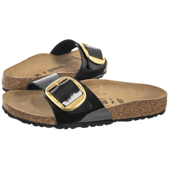 Zdjęcie produktu Klapki Madrid Big Buckle Patent Black/Gold 1027785 (BK146-d) Birkenstock