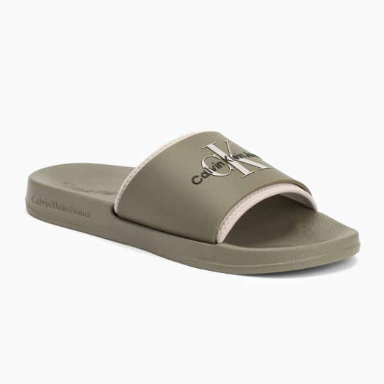 Zdjęcie produktu Klapki męskie Calvin Klein YM0YM00361 Slide Rubber Neoprene Monologo mermaid/eggshell Zielony