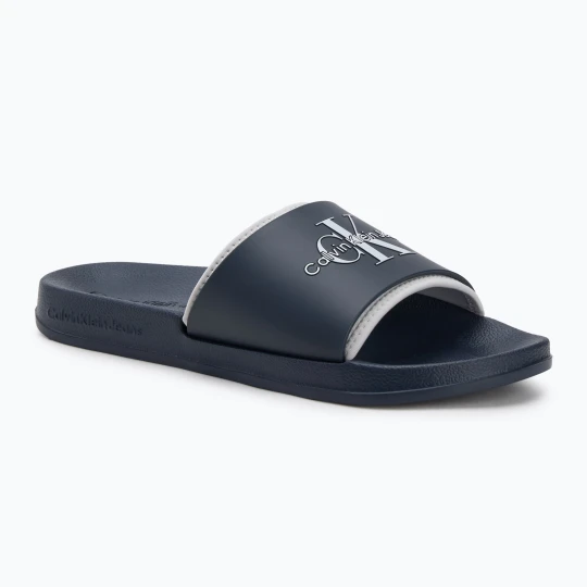 Zdjęcie produktu Klapki męskie Calvin Klein YM0YM00361 Slide Rubber Neoprene Monologo navy / oyster mushroom Granatowy