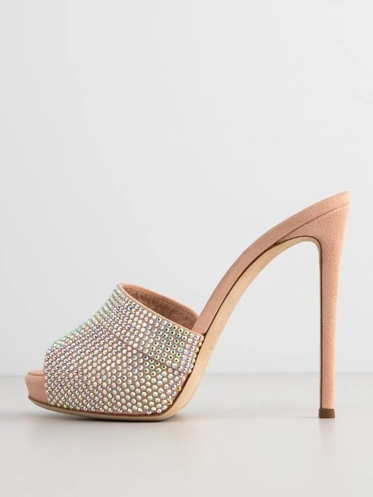 Zdjęcie produktu Klapki na obcasie Giuseppe Zanotti różowy