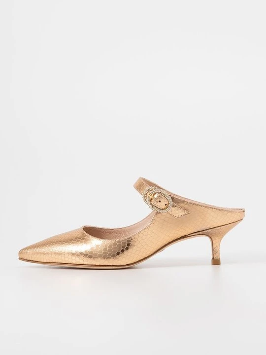 Zdjęcie produktu Klapki na obcasie Stuart Weitzman złoty