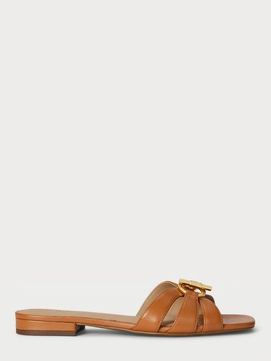 Zdjęcie produktu Klapki płaskie Lauren Ralph Lauren wielbłądzi