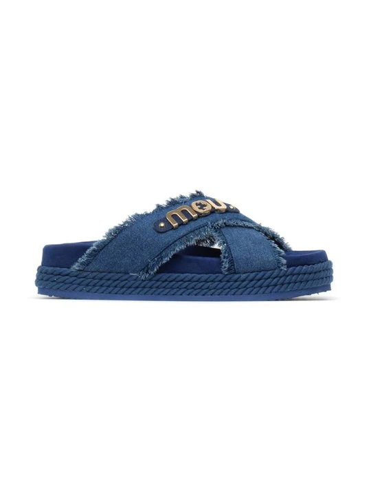 Zdjęcie produktu Klapki płaskie Mou jasnoniebieski denim