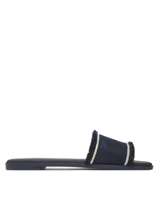 Zdjęcie produktu Klapki Tommy Hilfiger Fringe Canvas Flat Sandal FW0FW08908 Granatowy