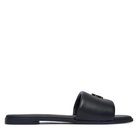 Zdjęcie produktu Klapki Tommy Hilfiger Th Logo Hardware Leather Mule FW0FW09292 Granatowy