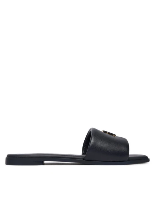 Zdjęcie produktu Klapki Tommy Hilfiger Th Logo Hardware Leather Mule FW0FW09292 Granatowy
