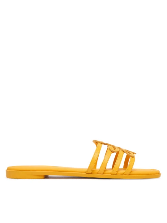 Zdjęcie produktu Klapki Tommy Hilfiger Th Script Flat Mule Lth FW0FW09368 Żółty