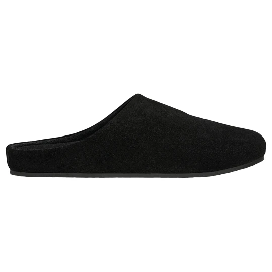 Zdjęcie produktu Czarne klapki z linii comfort z dwoiny welurowej 74151-61 Wojas