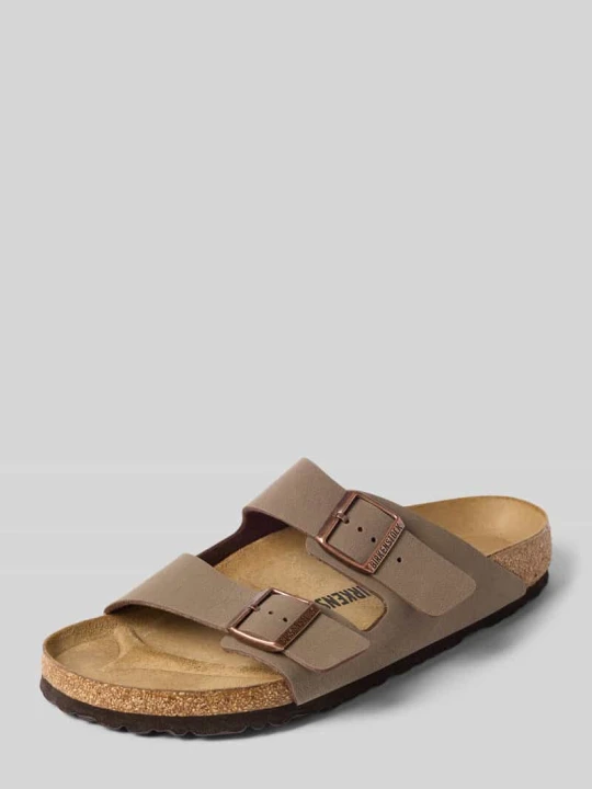 Zdjęcie produktu Klapki z naturalnej skóry z szerokim paskiem model 'ARIZONA' Birkenstock Ciemnobrązowy