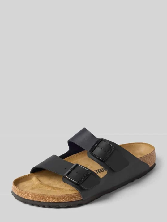 Zdjęcie produktu Klapki z naturalnej skóry z szerokim paskiem model 'ARIZONA' Birkenstock Niebieski