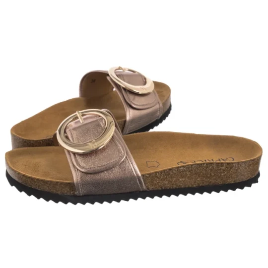Zdjęcie produktu Klapki Złote 9-27401-44 341 Taupe Metallic (CP443-a) Caprice