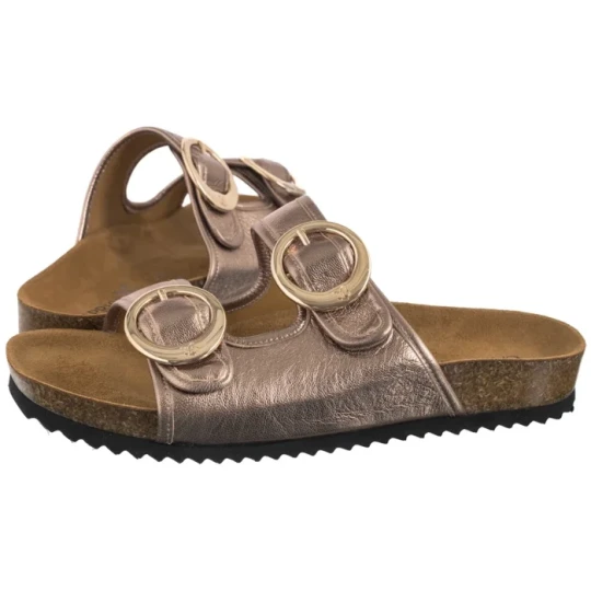 Zdjęcie produktu Klapki Złote 9-27403-44 341 Taupe Metallic (CP441-a) Caprice
