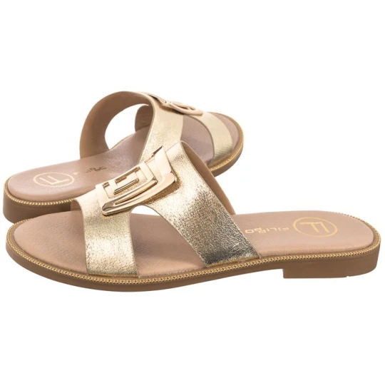Zdjęcie produktu Klapki Złote DK3703 / 25 GO (FO100-a) Filippo