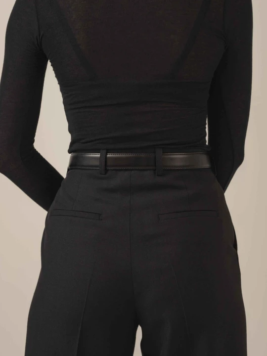 Zdjęcie produktu Klasyczne czarne spodnie wide leg Gloria LAÏF