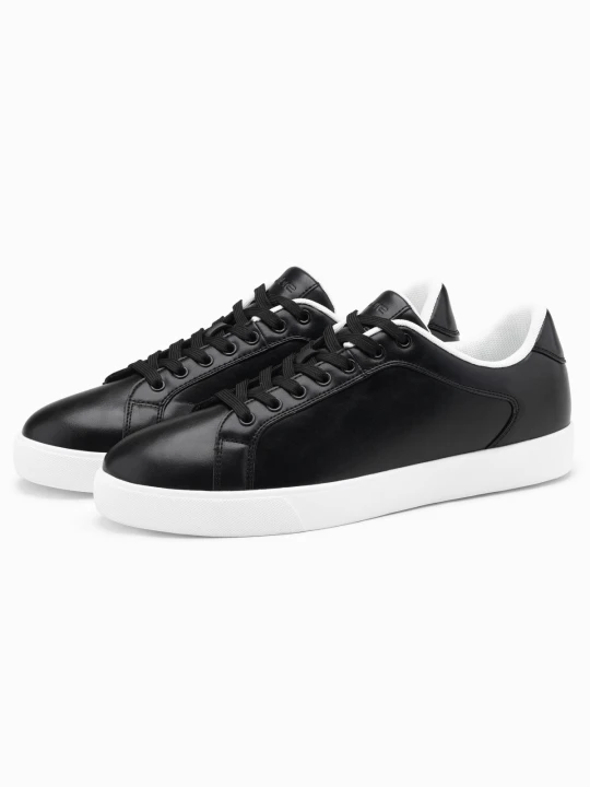 Zdjęcie produktu Klasyczne męskie buty sneakersy z wysoką podeszwą – czarne V1 - Rozmiar: 43 Ombre Clothing