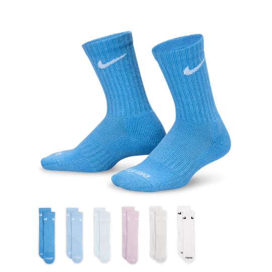 Zdjęcie produktu Klasyczne skarpety dziecięce Nike Performance Basics Dri-FIT (6 par) - Niebieski