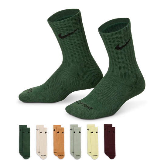 Zdjęcie produktu Klasyczne skarpety dziecięce Nike Performance Basics Dri-FIT (6 par) - Zieleń