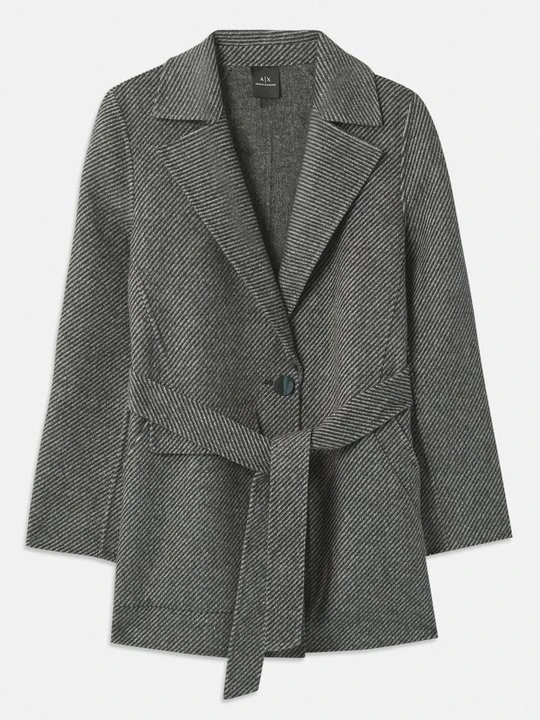 Zdjęcie produktu Klasyczny płaszcz Armani Exchange ciemnoszary