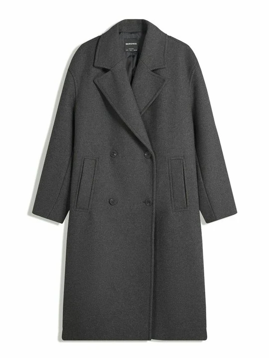 Zdjęcie produktu Klasyczny płaszcz Bershka szary