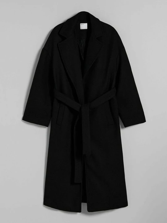 Zdjęcie produktu Klasyczny płaszcz Bershka czarny