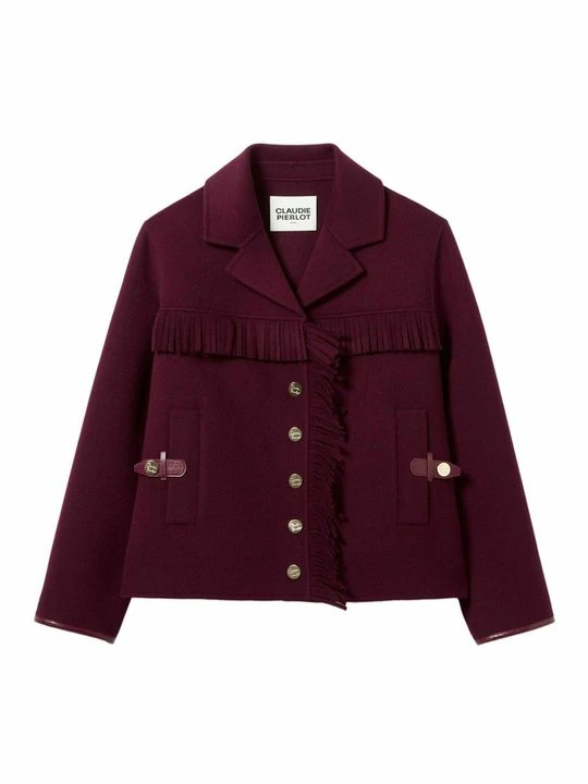 Zdjęcie produktu Klasyczny płaszcz CLAUDIE PIERLOT bordowy
