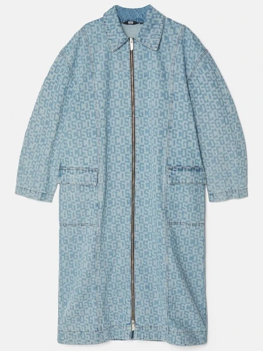 Zdjęcie produktu Klasyczny płaszcz GCDS niebieski denim