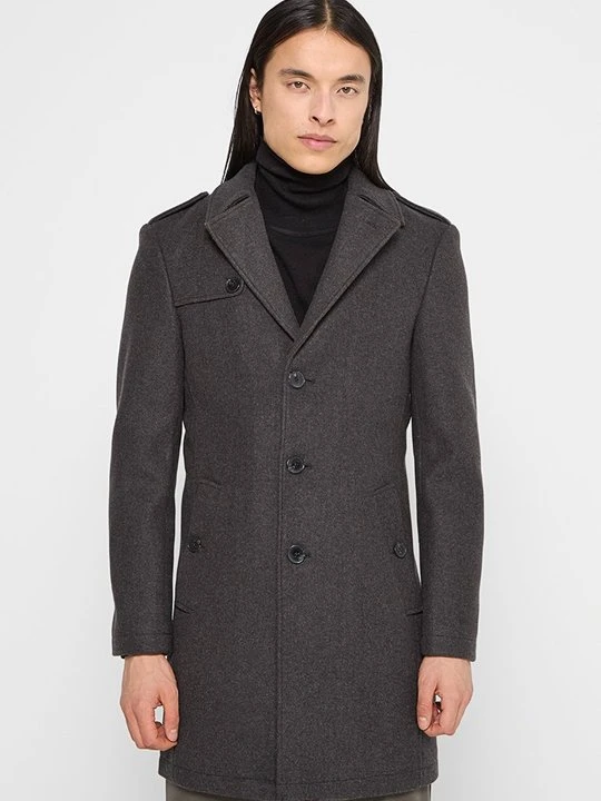 Zdjęcie produktu Klasyczny płaszcz KARL LAGERFELD ciemnoszary