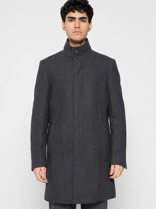 Zdjęcie produktu Klasyczny płaszcz KARL LAGERFELD ciemnoszary