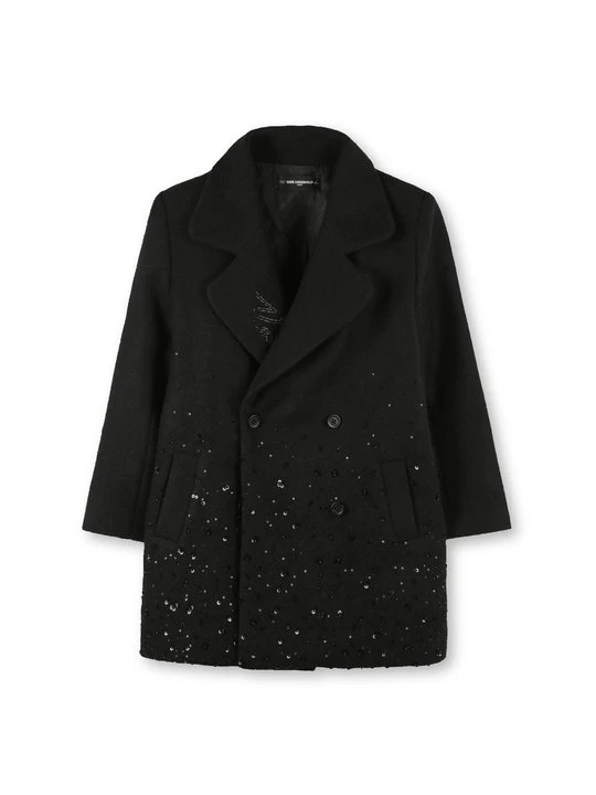 Zdjęcie produktu Klasyczny płaszcz KARL LAGERFELD czarny