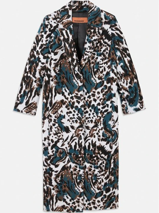 Zdjęcie produktu Klasyczny płaszcz Missoni antracytowy melanż