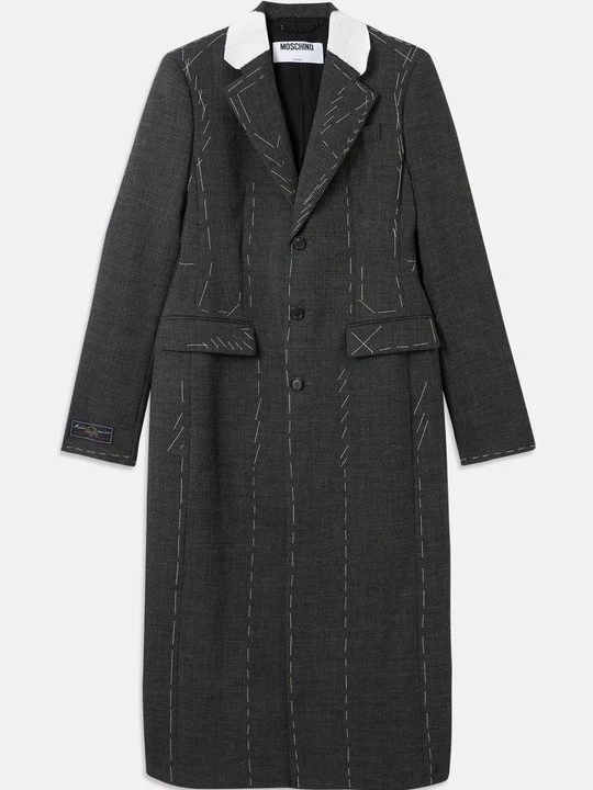 Zdjęcie produktu Klasyczny płaszcz MOSCHINO szary