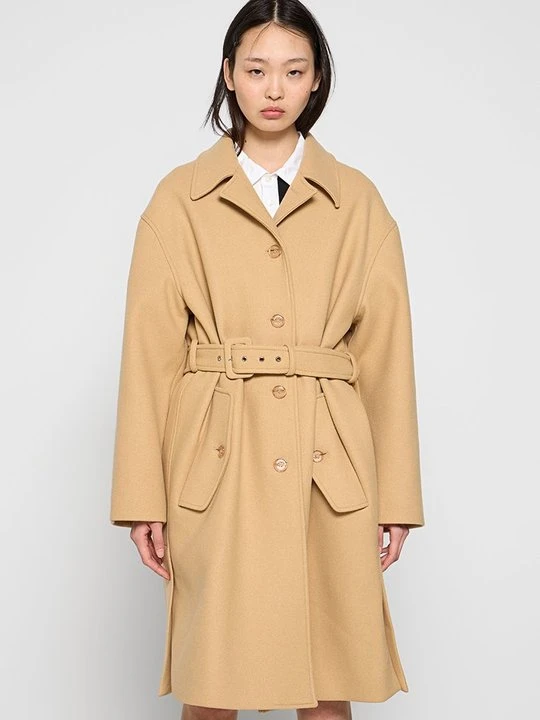Zdjęcie produktu Klasyczny płaszcz MOSCHINO wielbłądzi