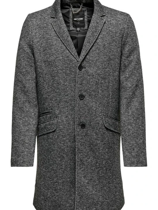 Zdjęcie produktu Klasyczny płaszcz Only & Sons ciemnoszary melanż