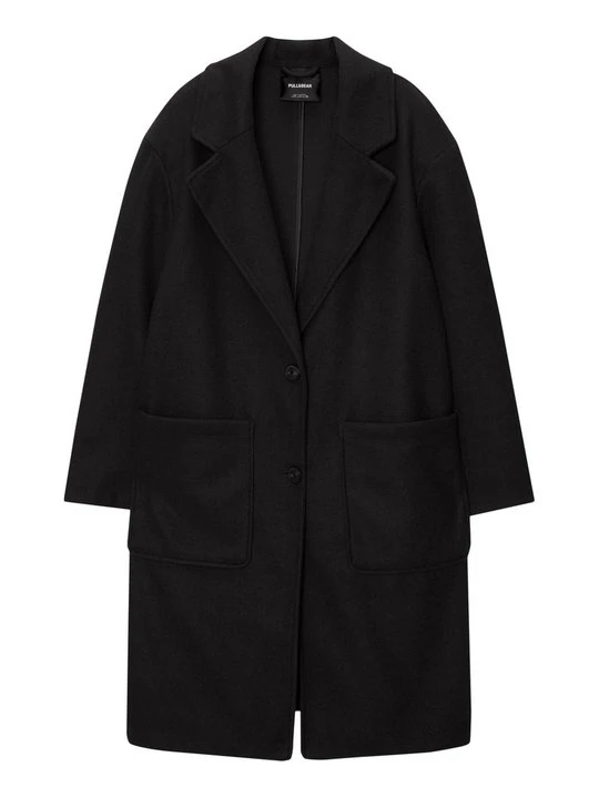 Zdjęcie produktu Klasyczny płaszcz PULL&BEAR czarny