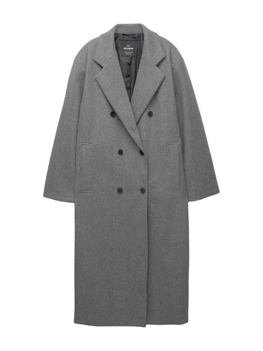 Zdjęcie produktu Klasyczny płaszcz PULL&BEAR jasnoszary