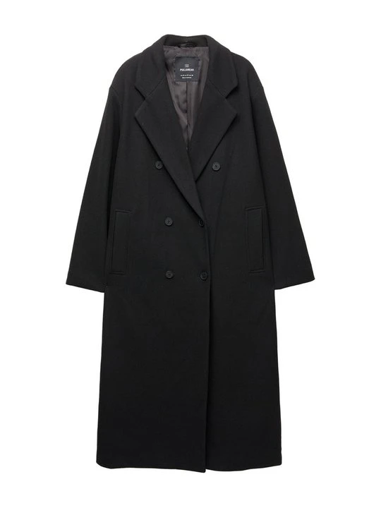 Zdjęcie produktu Klasyczny płaszcz PULL&BEAR czarny